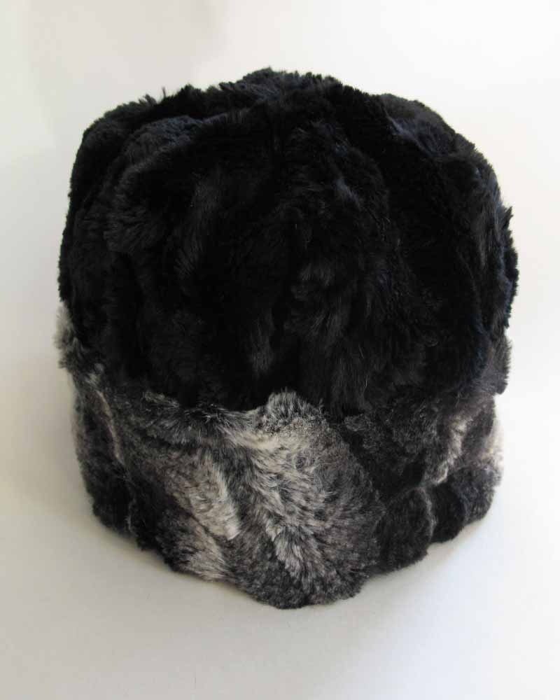 Faux Fur Beanie in Honey Badger and Black
